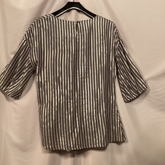 Eva Franco Anthropologie Striped Tie Detail Blouse - Picture 11 of 13